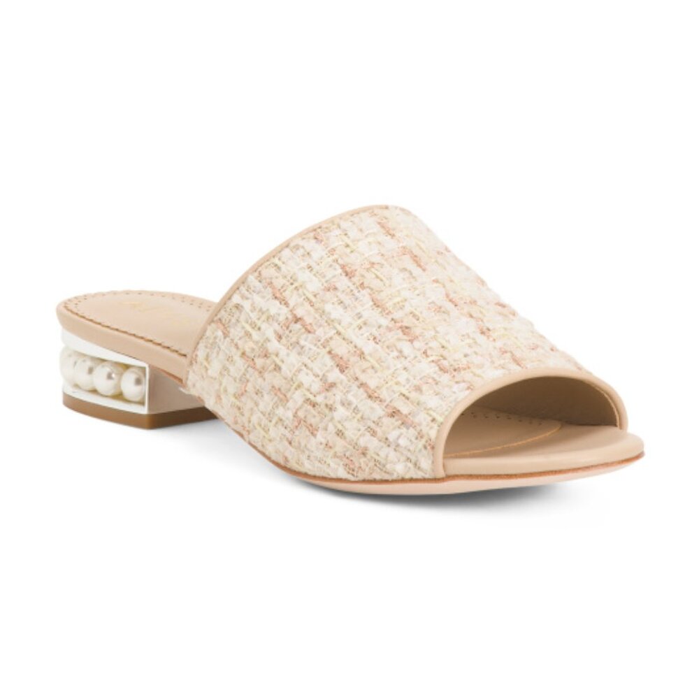 ALLEGRA JAMES Leather Blanche Low Heel Sandals
